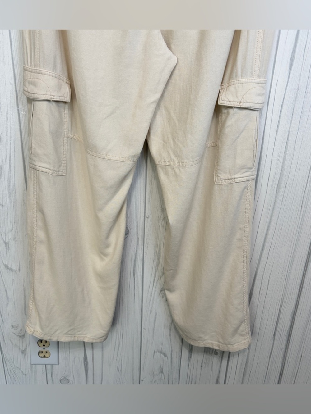 PILCRO Anthropologie Slim Beach Cargo Pants Linen Blend - Picture 9 of 12